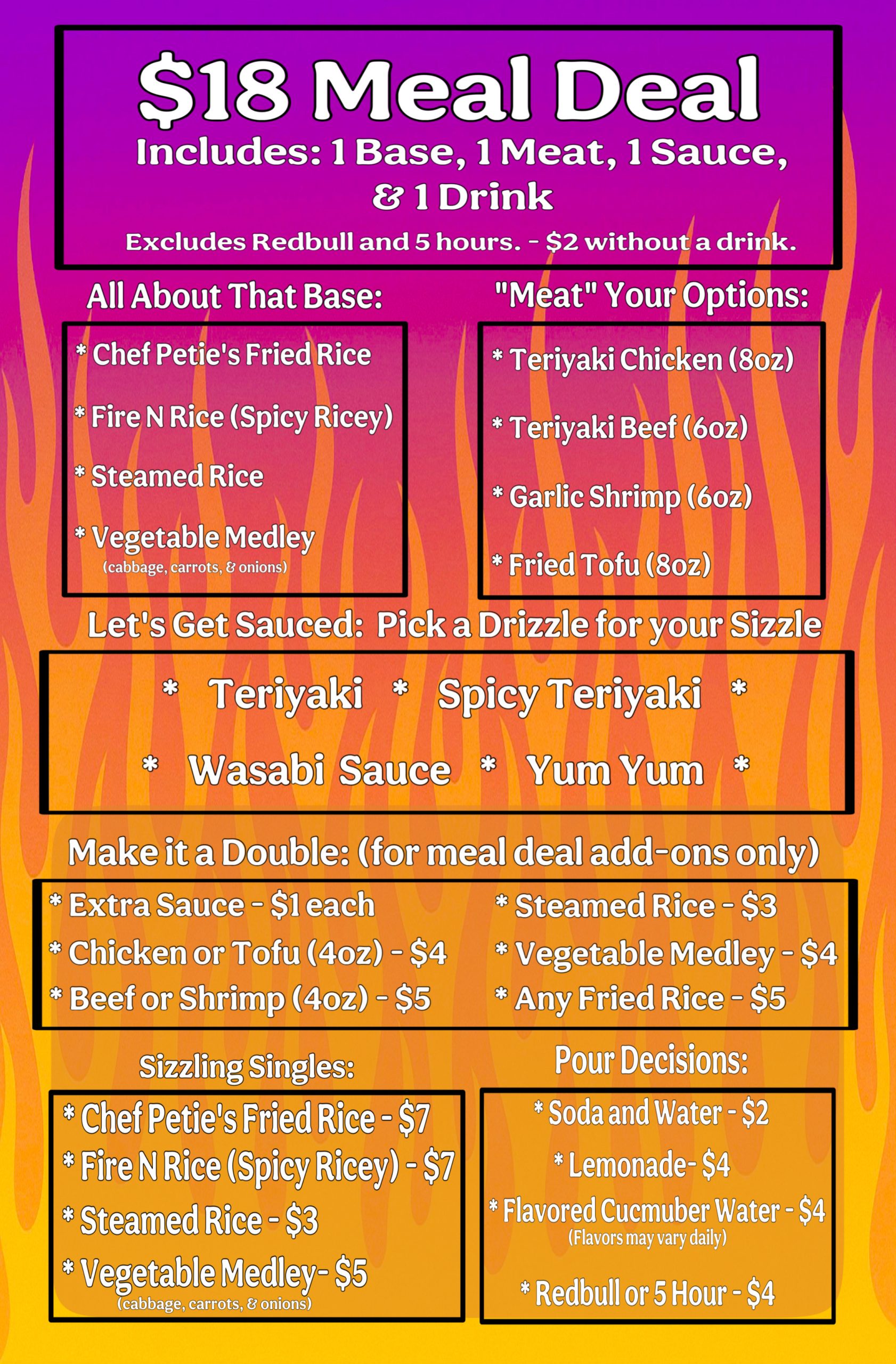 Fire Rises Menu Home - Fire N Rice